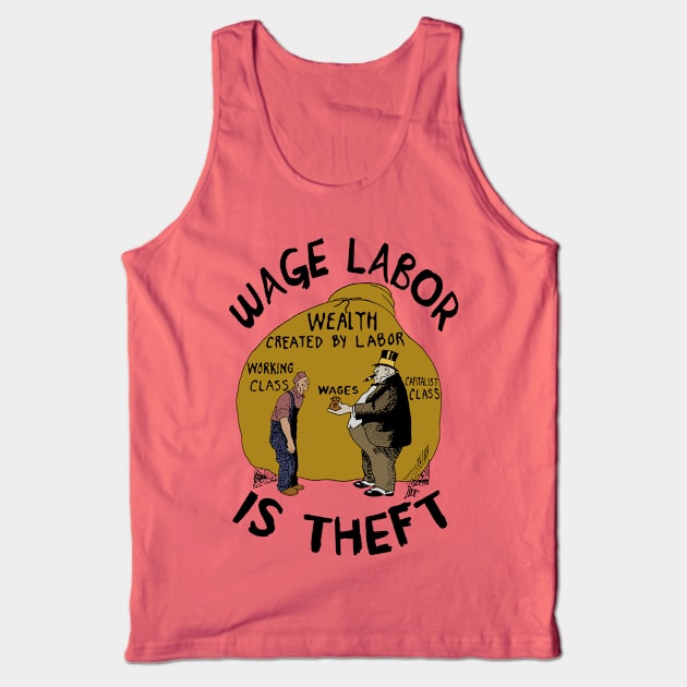 Wage Labor Is Theft - Anti Capitalist, Leftist, Socialist, Class War Tank Top by SpaceDogLaika